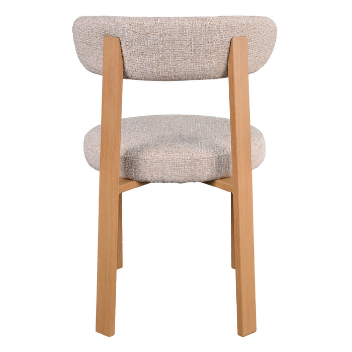 DÉJA Living - Eetkamerstoel Beige|Naturel Stof - Lagan - Set van 2