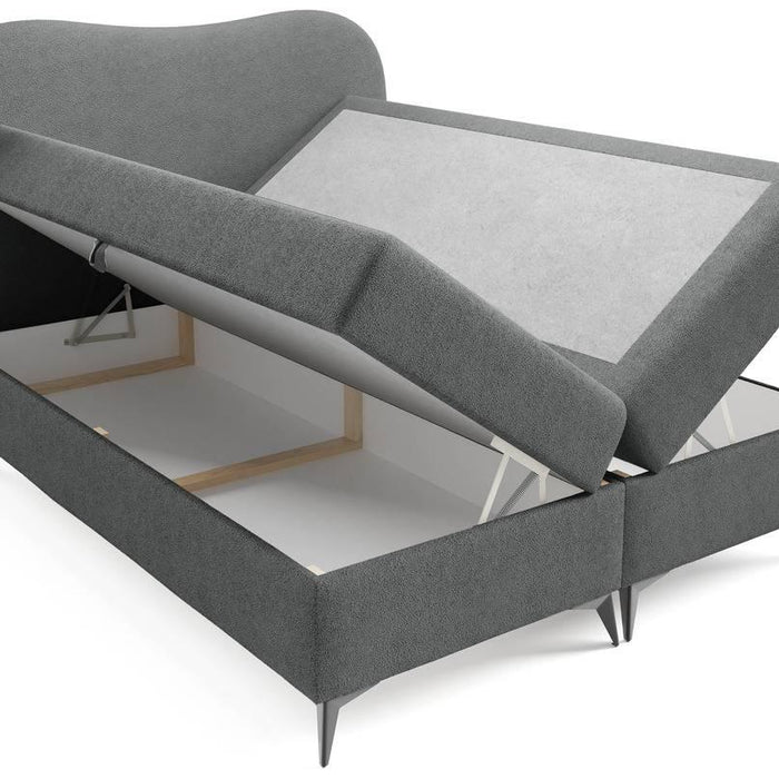NADUVI Collection Boxspring Adler bouclé met opbergruimte 160 x 200 cm