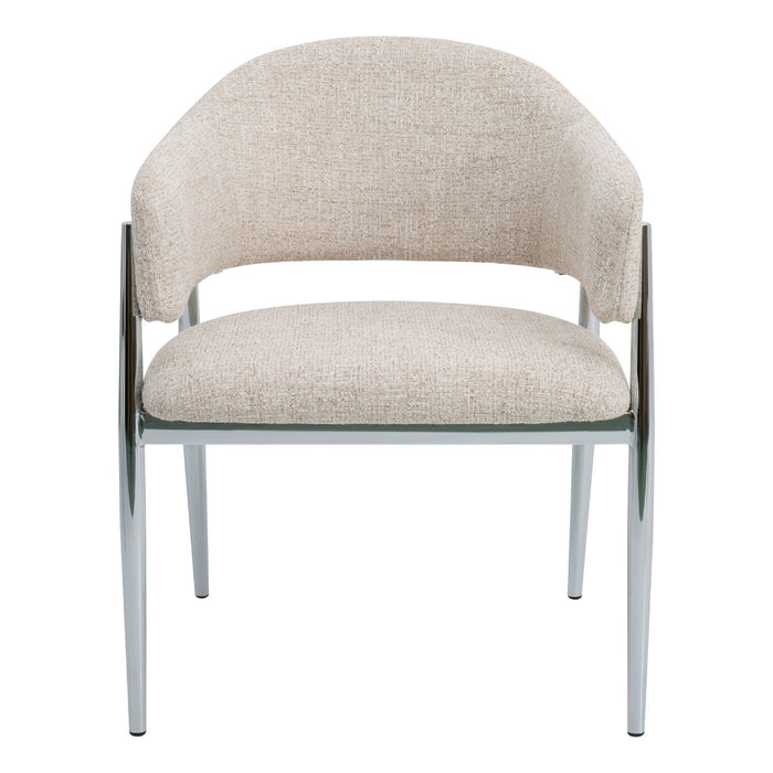 DÉJA Living - Eetkamerstoel Beige|Chrome - Dénia - Set van 2