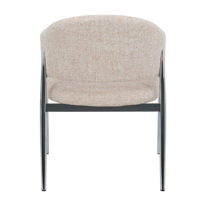 DÉJA Living - Eetkamerstoel Beige|Chrome - Dénia - Set van 2