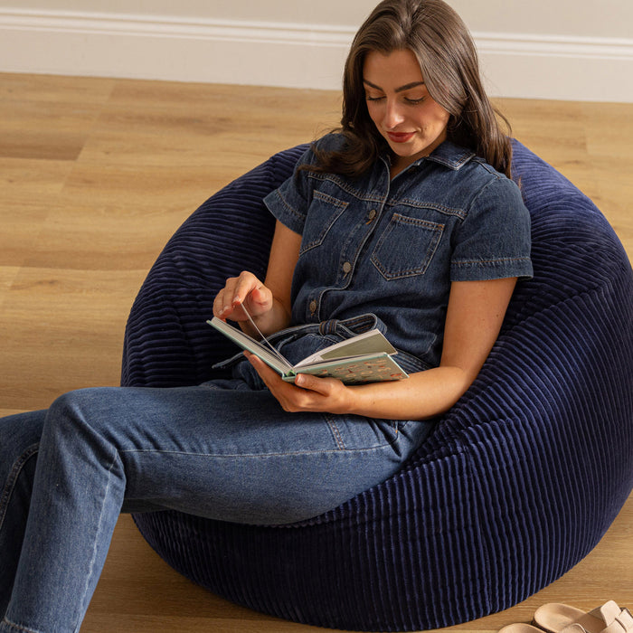 icon Kingston Zitzak - Ribfluweel - Marineblauw