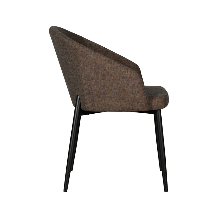 Eetkamerstoel Donna - Bruin - Textiel - 55x82x61cm (BxHxD)