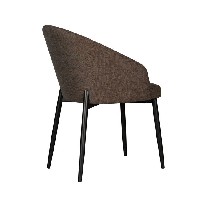 Eetkamerstoel Donna - Bruin - Textiel - 55x82x61cm (BxHxD)