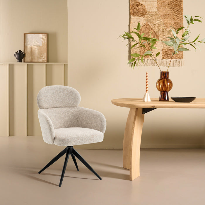 Eetkamerstoel Twin - Creme|Grijs|Beige - Textiel