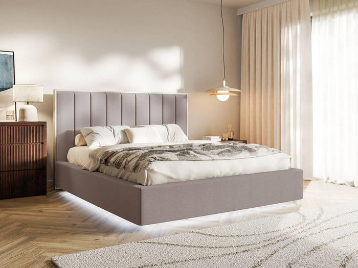 NADUVI Collection Bedframe Taavi chenille met verlichting 140 x 200 cm