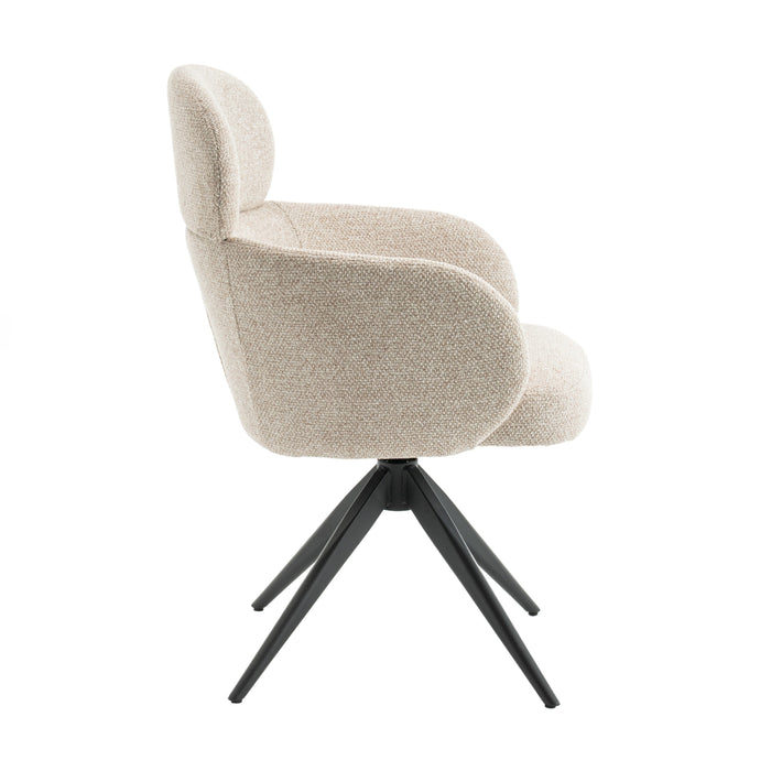 Eetkamerstoel Twin - Grijs|Beige|Creme - Textiel