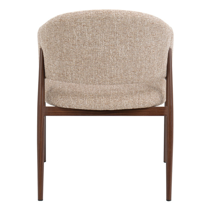 DÉJA Living - Eetkamerstoel Taupe|Walnoot - Dénia - Set van 2