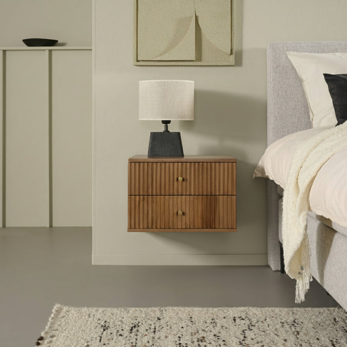 Nachtkastje Hangend Sem Bruin|Hout - Mango|Hout - Noten