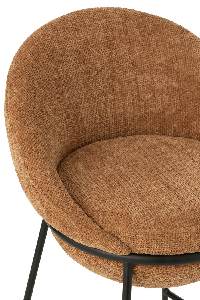 J-Line barkruk - ijzer - terracotta|zwart