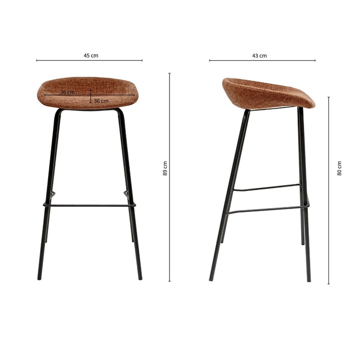 Kick barkruk Riga - 80cm - Terra