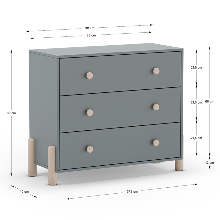 Calicosy - DAPHNE ladekast - B90 cm - Groente