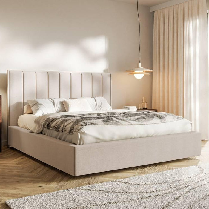 NADUVI Collection Bedframe Taavi chenille 140 x 200 cm