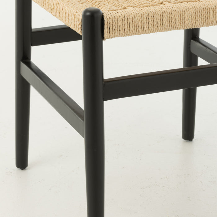 J-Line stoel Lap - beukenhout|touw - zwart