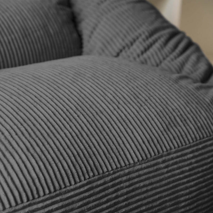 HOME DELUXE Zitzak Fauteuil - Ribfluweel - Antraciet