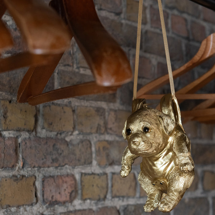 J-Line hanger Hond - kunststof - goud - 3 stuks