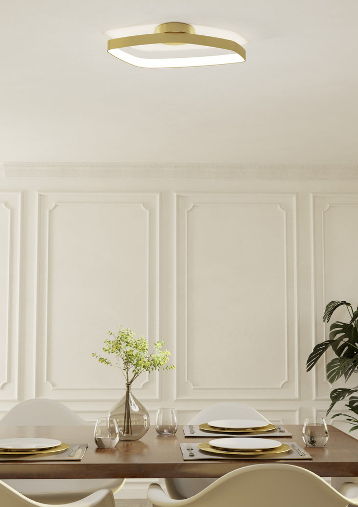 EGLO Vallerosa Plafondlamp - LED - 58 cm - Goud|Wit - Staal