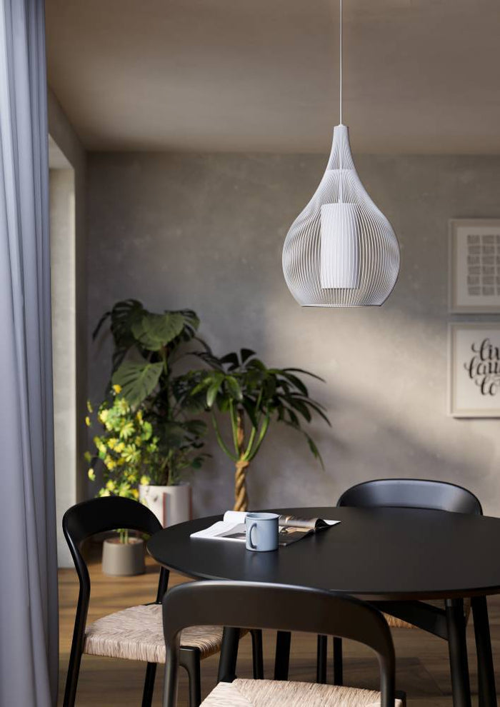 EGLO Razoni 1 Hanglamp - E27 - Ø 42,5 cm - Wit - Glas