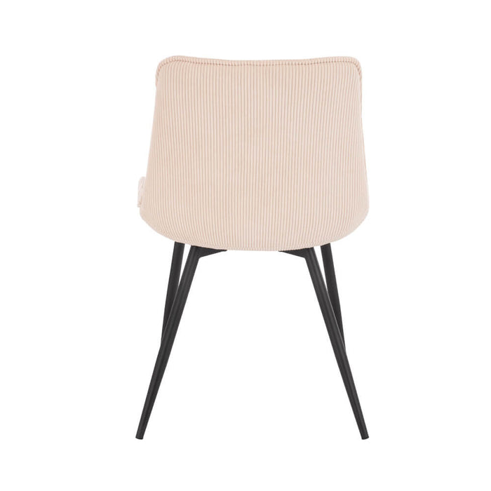 HOME DELUXE Eetkamerstoel – Ribfluweel – Beige – Set van 2