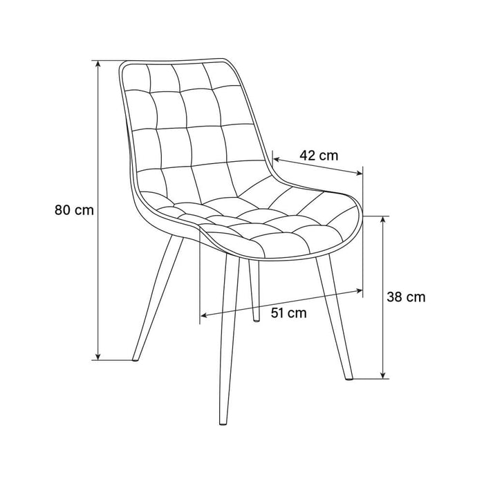 HOME DELUXE Eetkamerstoel – Fluweel – Lichtbruin – Set van 4