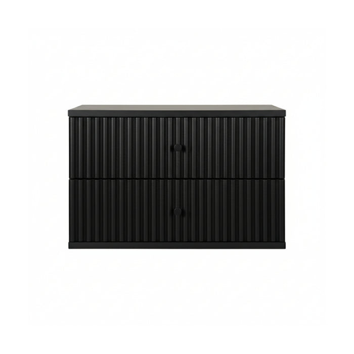 Nachtkastje Hangend Sem - Hout - Mango|Zwart - Hout