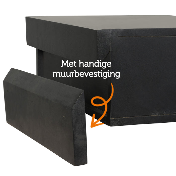 Nachtkastje Hangend Sem - Hout - Mango|Zwart - Hout