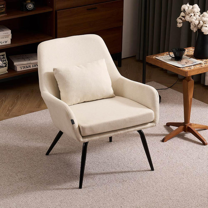 HOME DELUXE fauteuil – Webstof – Wit|Beige