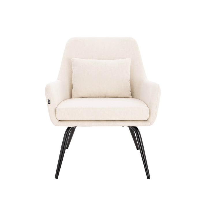 HOME DELUXE fauteuil – Webstof – Wit|Beige