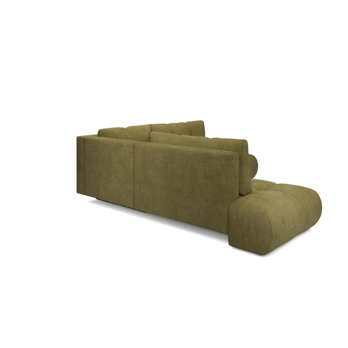 by fonQ Charme Hoekbank Links/Rechts met Slaapfunctie - Chenille - Olijfgroen