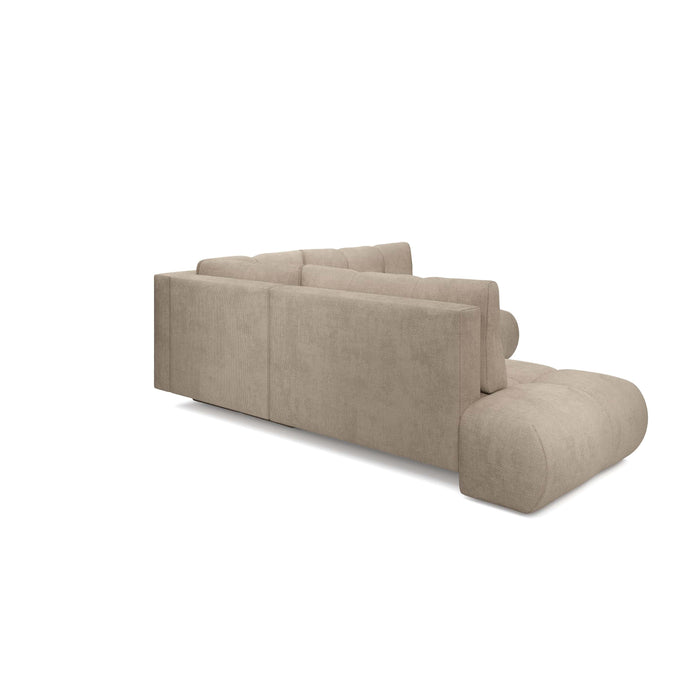 by fonQ Charme Hoekbank Links/Rechts met Slaapfunctie - Chenille - Donkerbeige