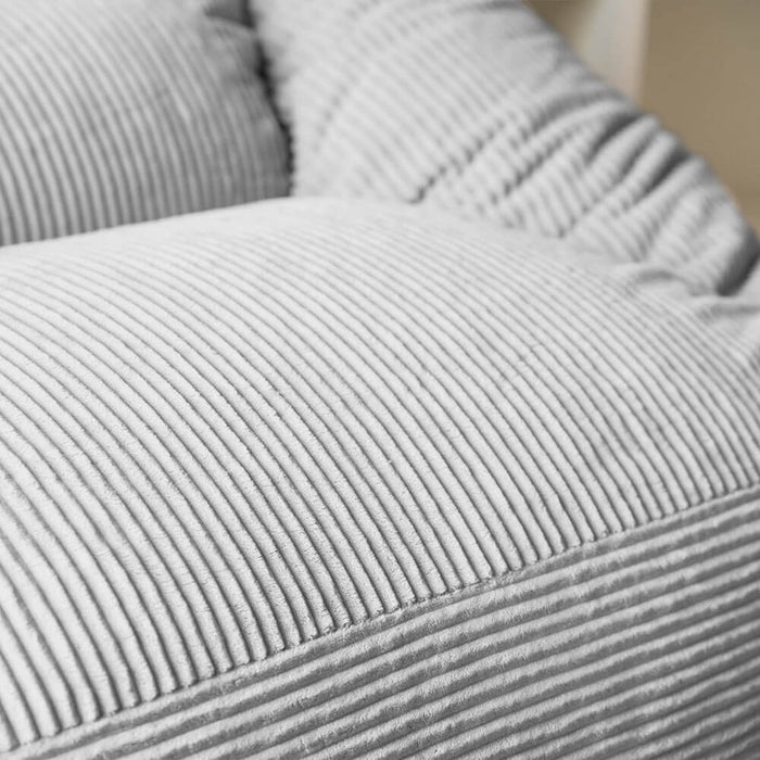 HOME DELUXE Zitzak Fauteuil - Ribfluweel - Lichtgrijs