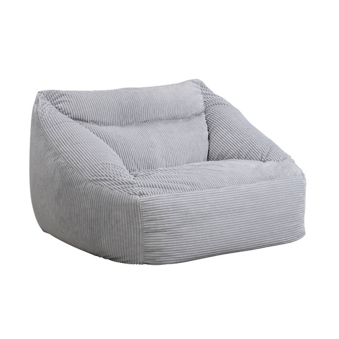 HOME DELUXE Zitzak Fauteuil - Ribfluweel - Lichtgrijs