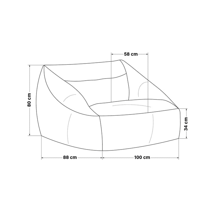 HOME DELUXE Zitzak Fauteuil - Ribfluweel - Lichtgrijs