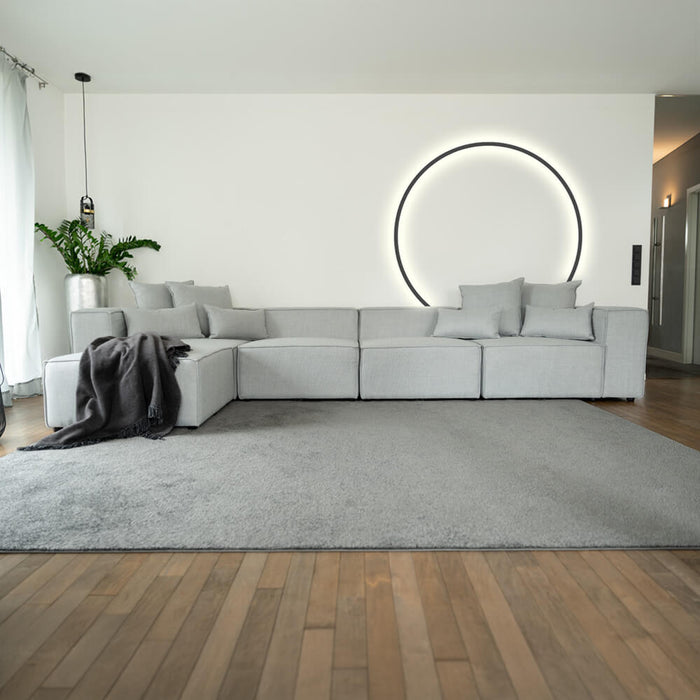 HOME DELUXE Modulaire 4-zitsbank met Hocker - Lichtgrijs
