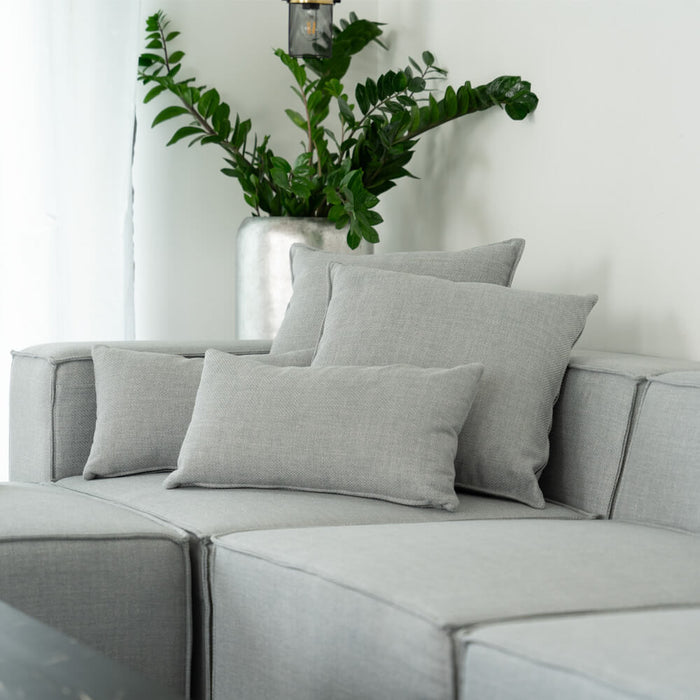 HOME DELUXE Modulaire 4-zitsbank met Hocker - Lichtgrijs