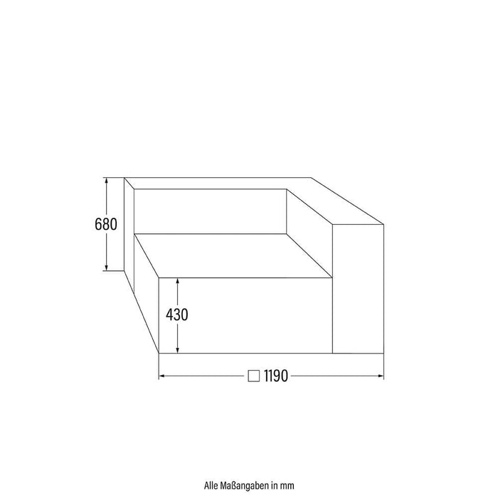 HOME DELUXE Modulair Bank Element - Hoek Rechts - Antraciet