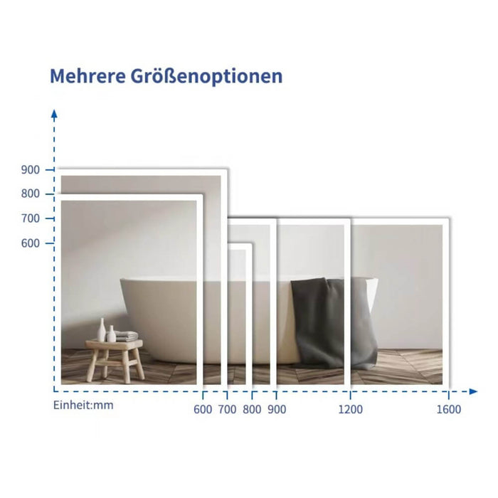 Badkamerspiegel - LED Verlichting - Anti Condens - 60 x 80 cm