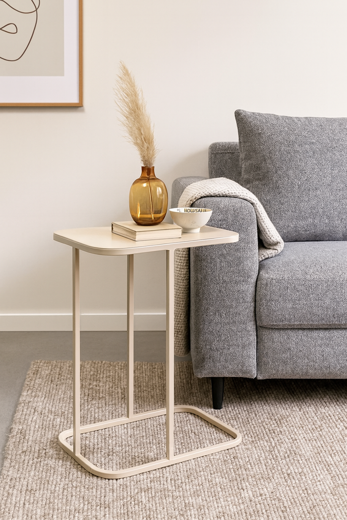 LOFT42 Inris Bijzettafel - Metaal - Beige -51x35x55