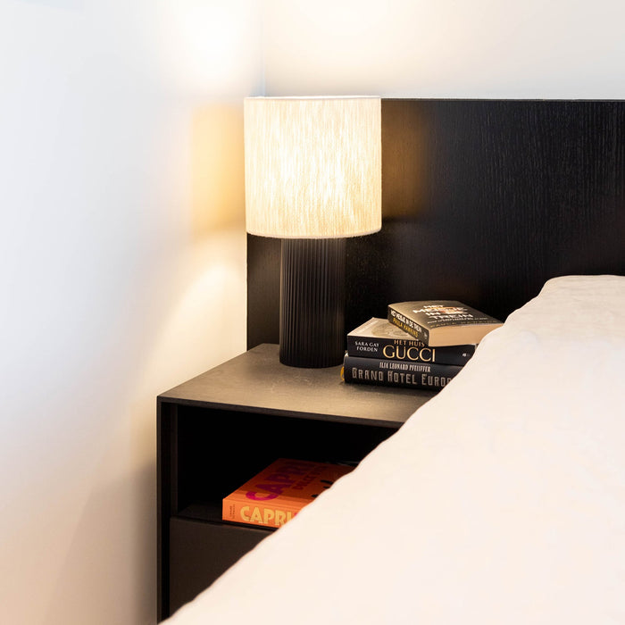 Atmooz Hero - Tafellamp - Zwart & Wit - Katoen & Metaal - 26x26x51cm