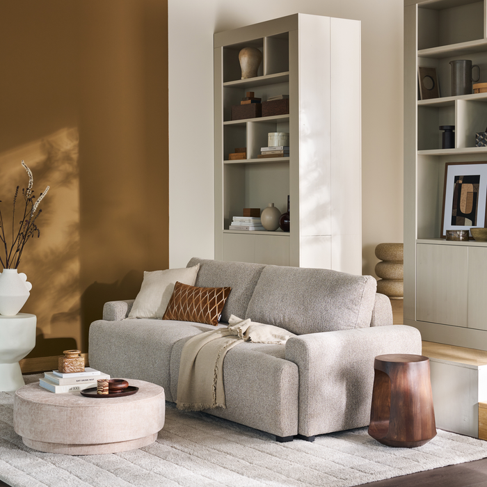 vtwonen Night & Day 3-Zits Slaapbank - Polyester - Naturel Melange