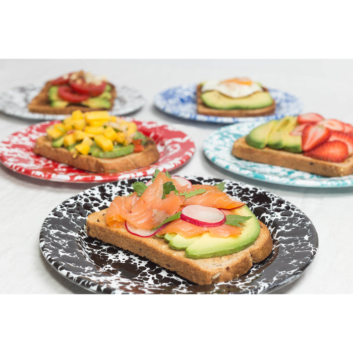 Crow Canyon Home Splatter Saladeborden Set van 4 Zwart