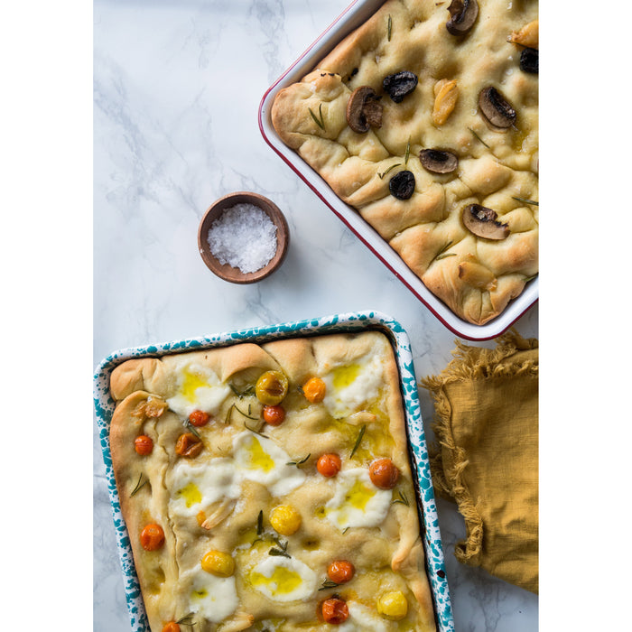 Crow Canyon Home Splatter Dienbladen Rechthoek Blauw Set van 2