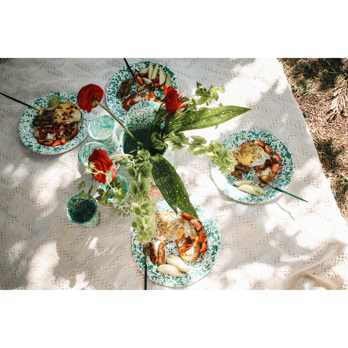 Crow Canyon Home Splatter Dinerborden Set van 4 Blauw