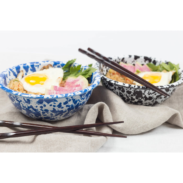 Crow Canyon Home Splatter Kommen Set van 4 Blauw