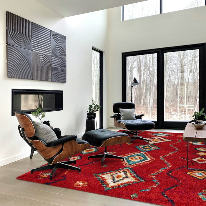 AFK Living vloerkleed Native - shaggy - rood