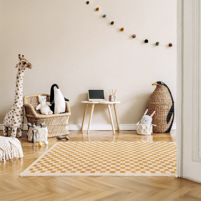 AFK Living vloerkleed Checkers - zeer zacht - geel