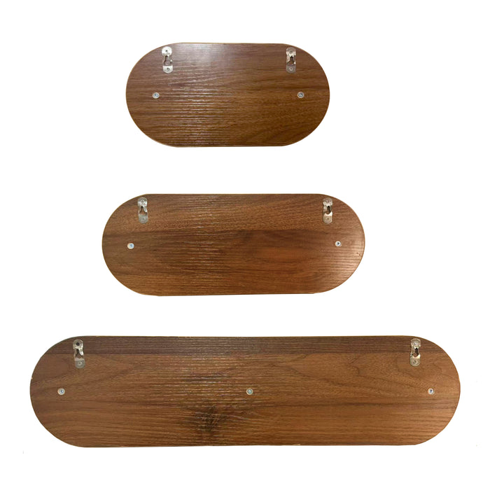 by fonQ Trevo Wandplank - Set van 3 - Walnoot