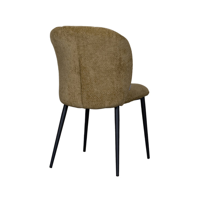 LABEL51 - Eetkamerstoel Vino - Mustard Elite - Zwart Metaal