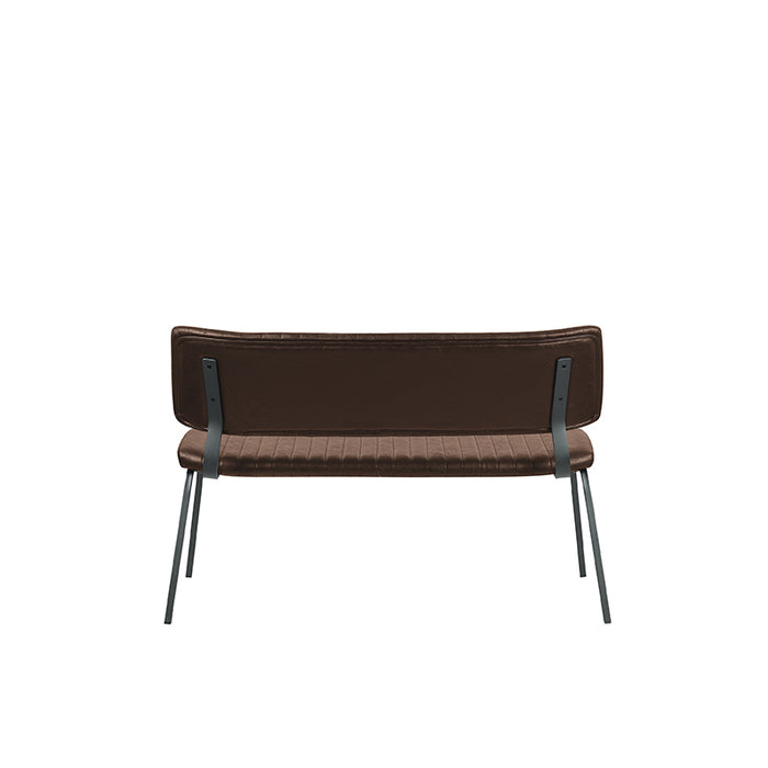 LABEL51 - Eetkamerbank Gusto - Bruin PU - Zwart Metaal