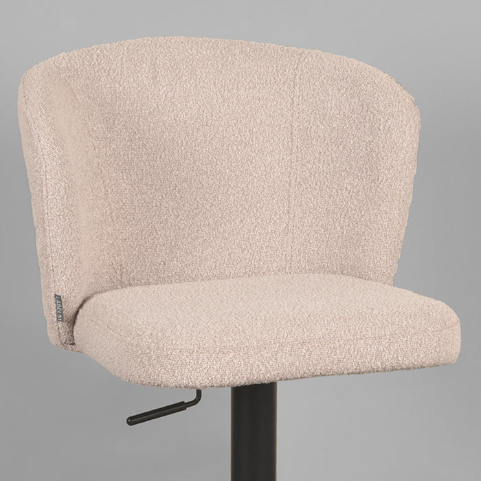 LABEL51 - Barkruk Wave - Naturel Touch - Zwart Metaal