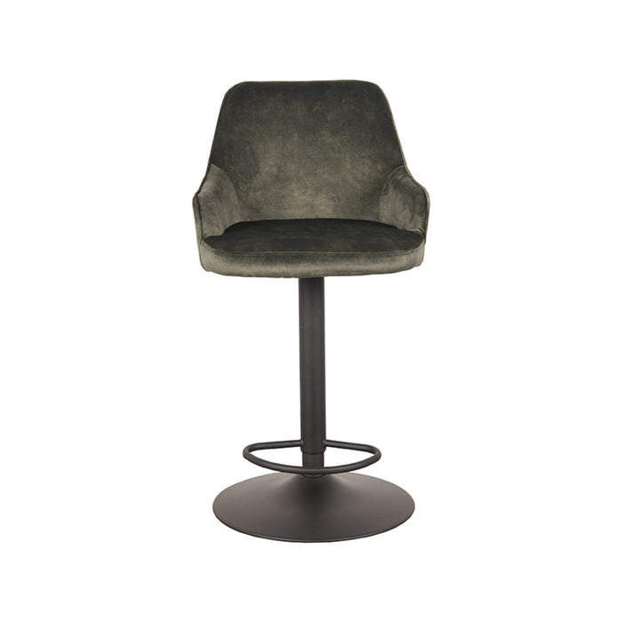 LABEL51 - Barkruk Fender - Hunter Velours - Zwart Metaal